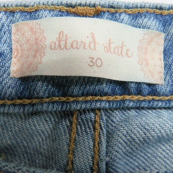 Alter'd State Destressed Straight Leg Jeans Size 30 Light Wash Blue Denim 34X27 - Picture 3 of 13